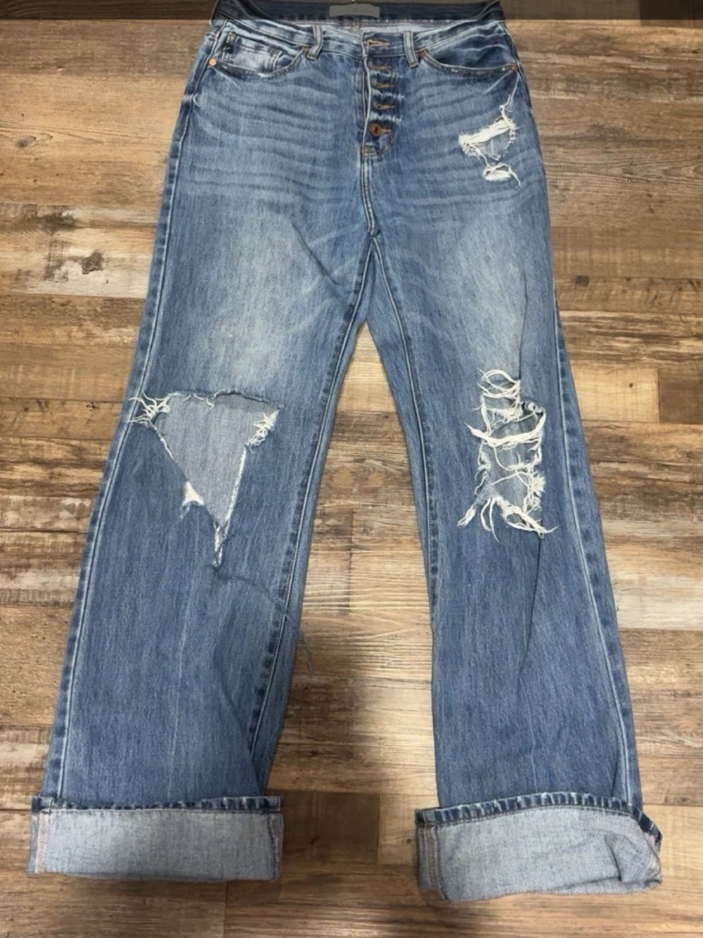 KanCan Distressed Light Blue Boyfriend Jeans